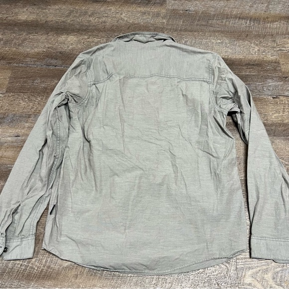 Patagonia Shirt Mens medium gray Organic Cotton Chambray Button up Long Sleeve - Picture 7 of 7